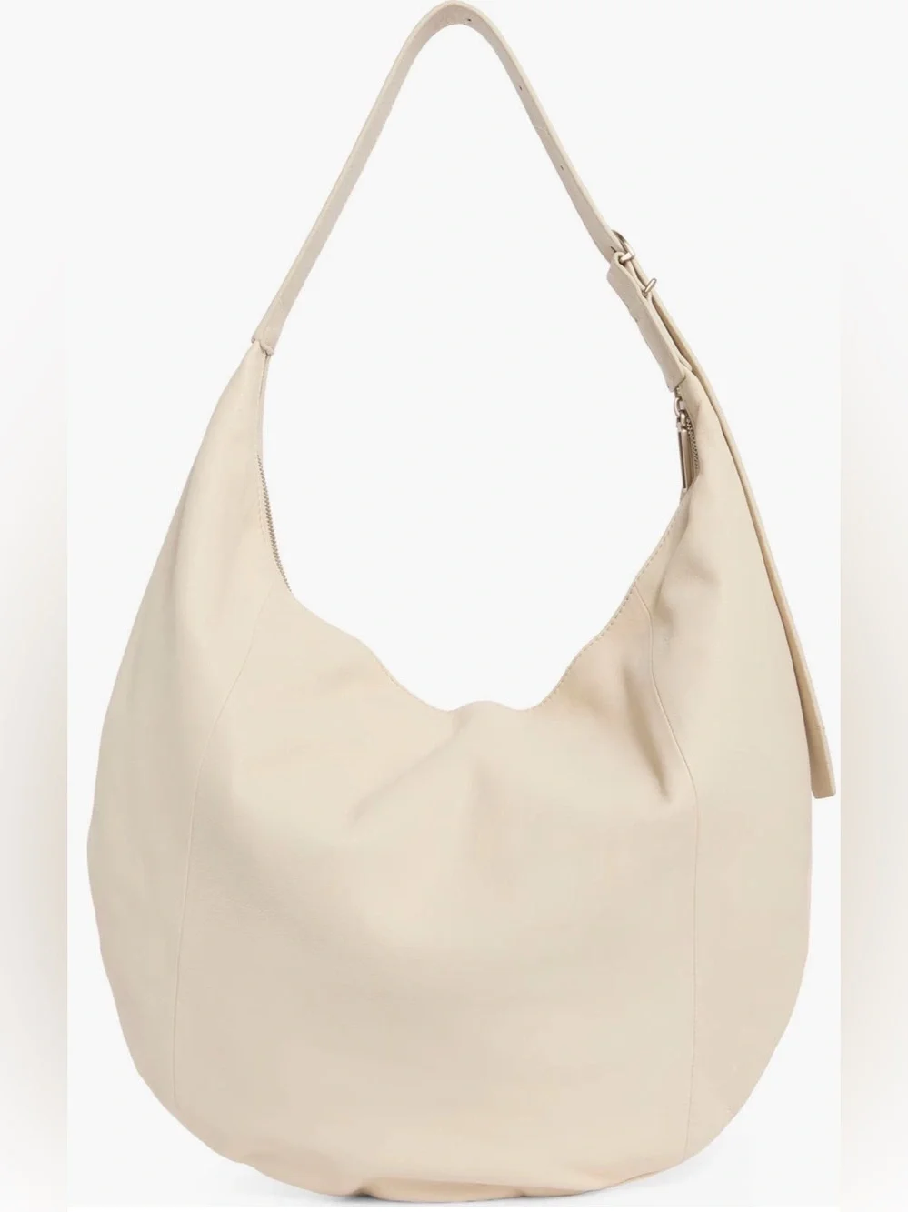 NWT Thacker Oversized Wyatt Leather Hobo Ivory Bag